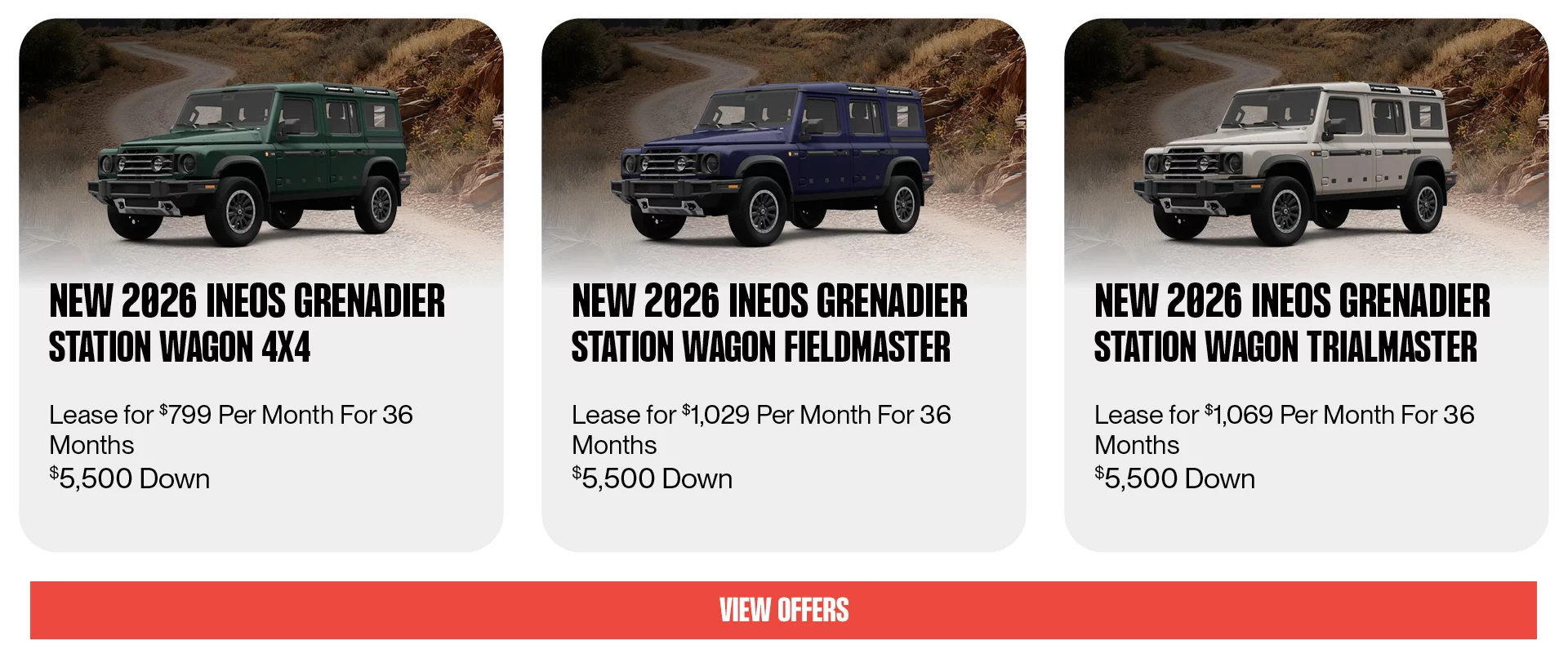 New 2026 INEOS Grenadier Station Wagon 4x4, New 2026 INEOS Grenadier Station Wagon Fieldmaster, New 2026 INEOS Grenadier Station Wagon Trialmaster