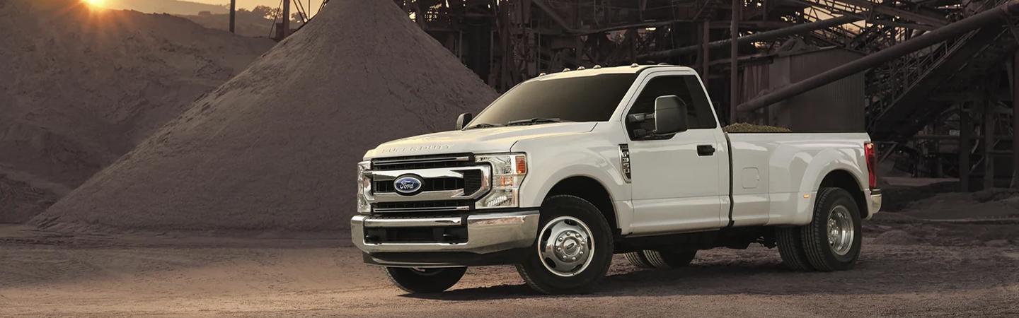 white Ford truck