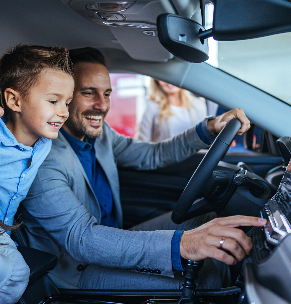 inside a new car