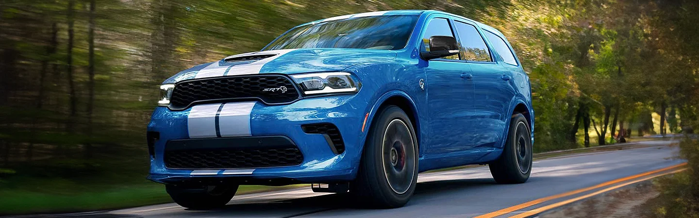 2024 Dodge Durango Specs front side in blue