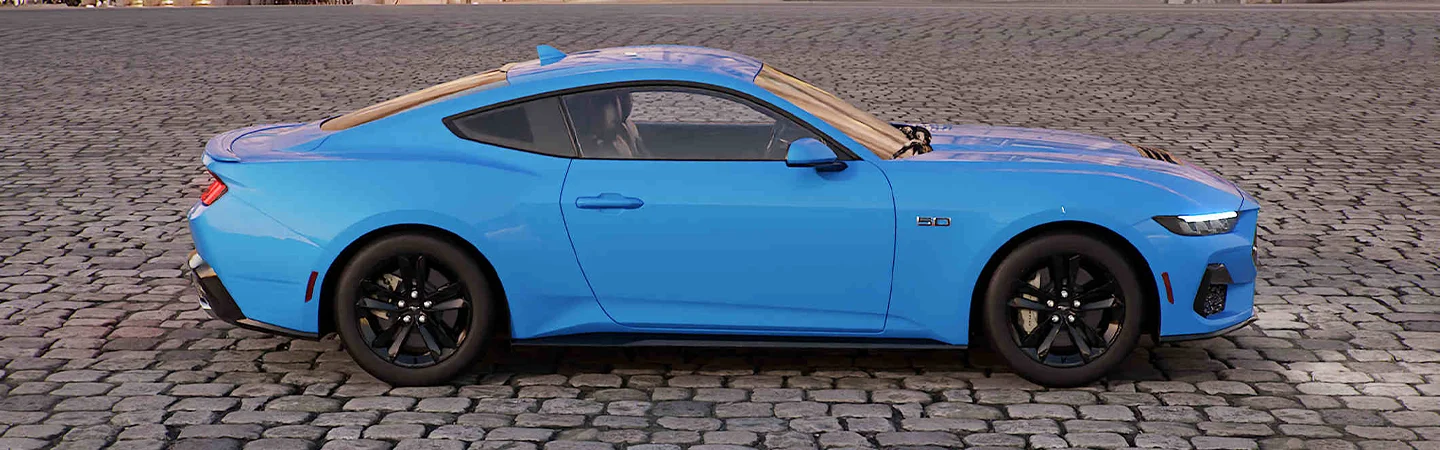 2025 Ford Mustang in light blue