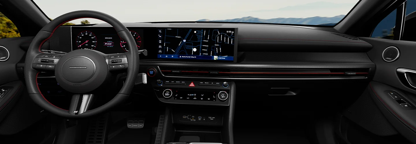 Interior view of the dashboard of a 2025 Hyundai Sonata