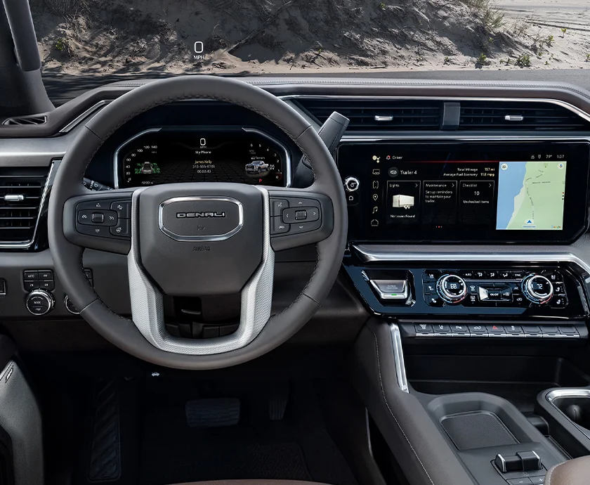 Interior view of a 2026 GMC Sierra 3500 HD