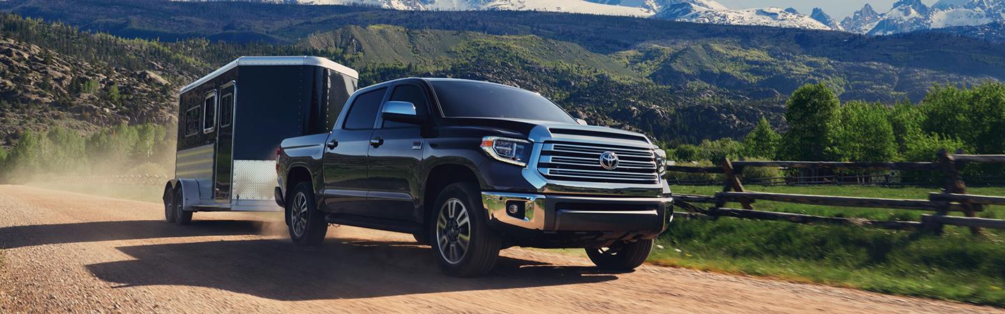 2021 Toyota Tundra towing the caravan