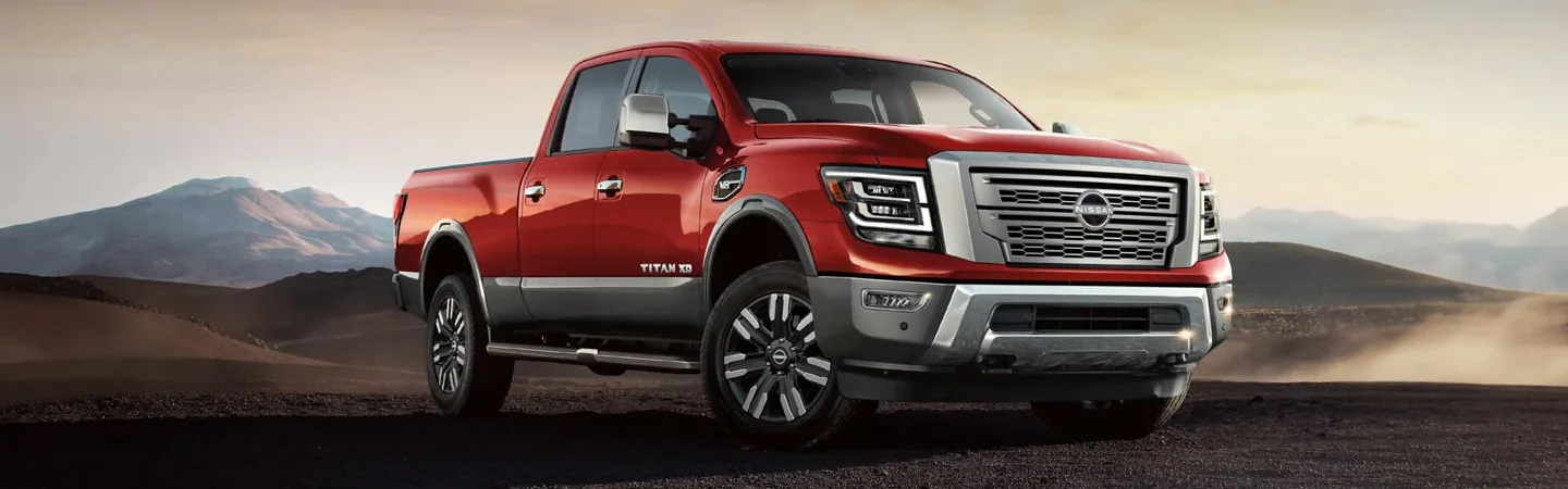 2024 Nissan Titan Specs front side view red