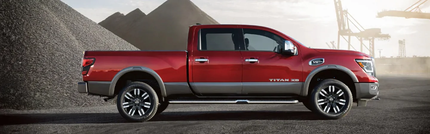 2024 Nissan Titan Specs front side view red