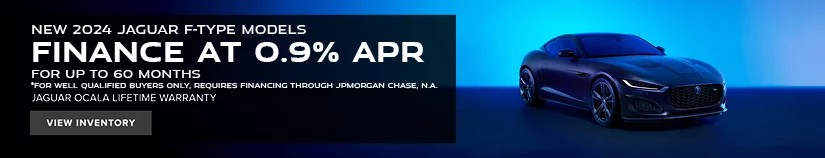 New 2024 Jaguar F-TYPE Models Finance At 0.9% For Up To 60 Months  *For well qualified buyers only, requires financing through JPMorgan Chase, N.A. Jaguar Ocala Lifetime Warranty
