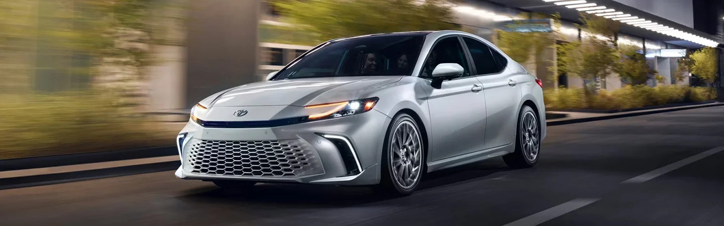 2025 Toyota Camry Specs front side in silver 