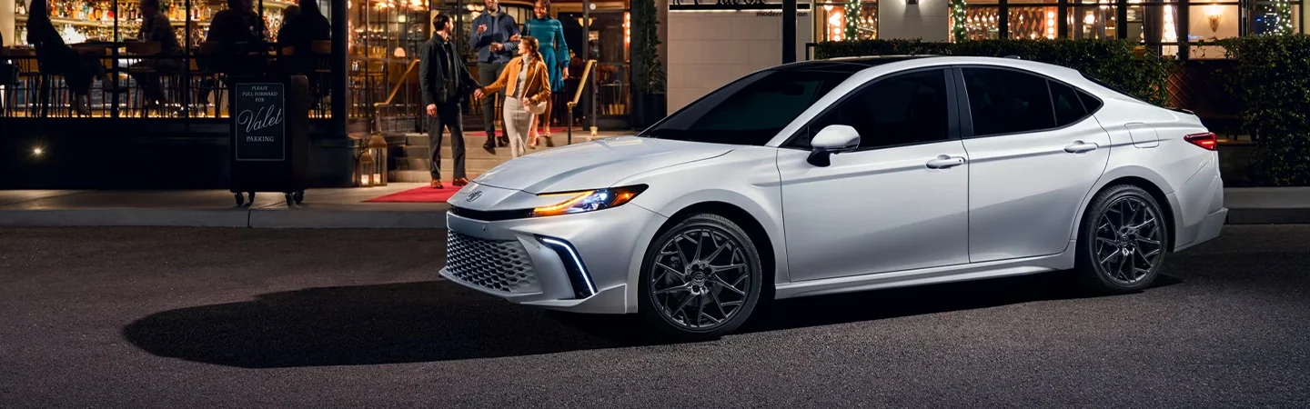 2025 Toyota Camry Specs front side in silver 
