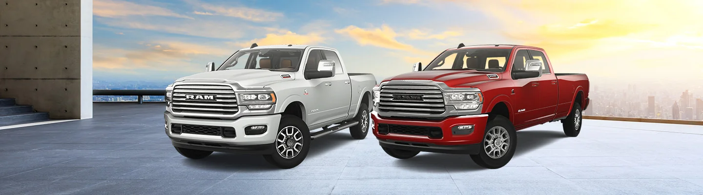 Ram 2500 and 3500 parked next to each other