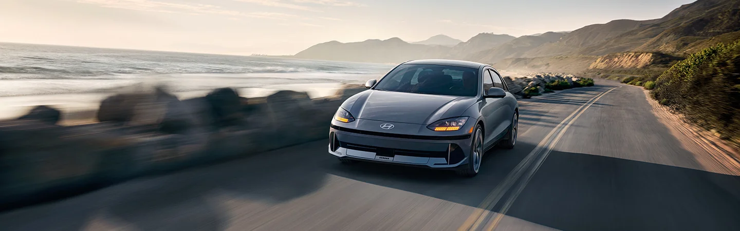 gray 2025 Hyundai IONIQ 6 driving