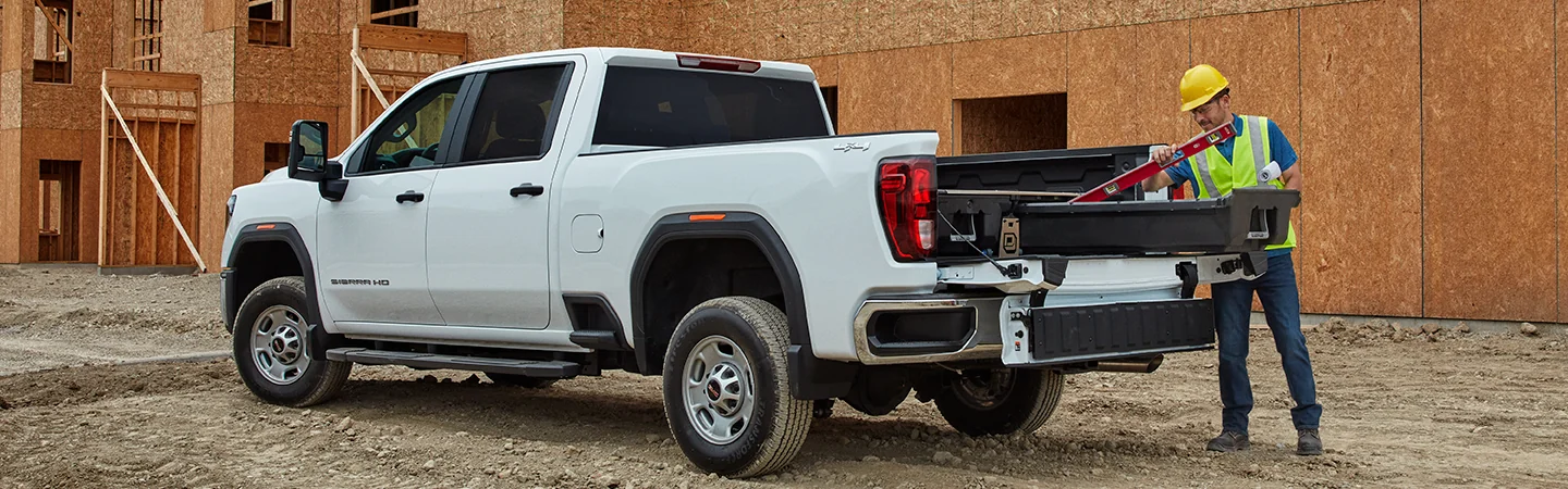 2024 GMC Sierra 2500 HD back side view white