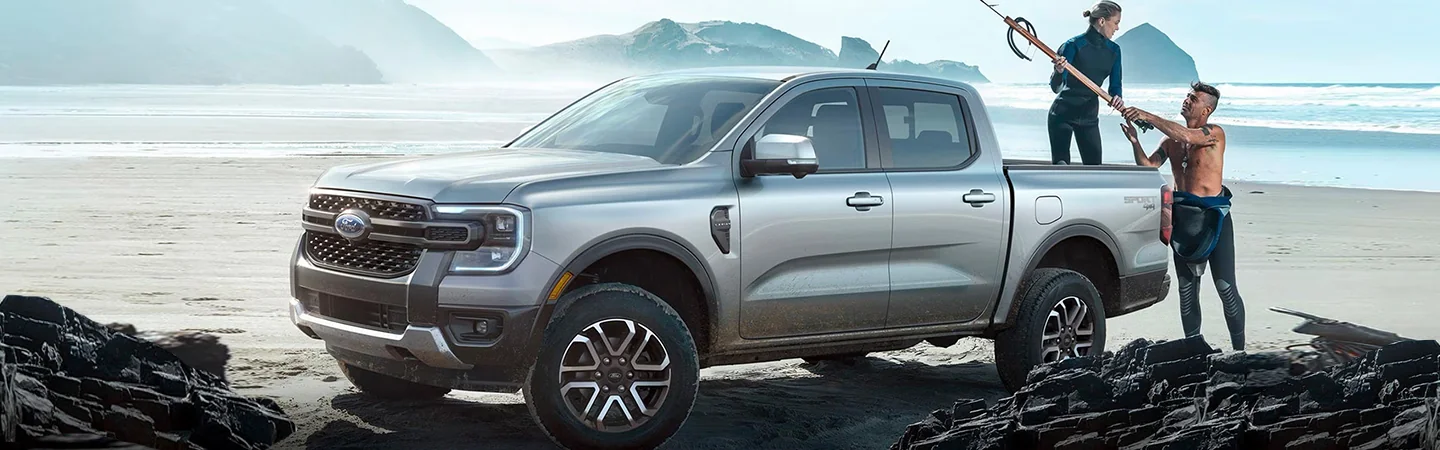 2024 Ford Ranger Specs side front in silver