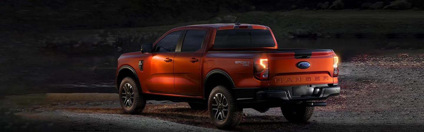 2024 Ford Ranger Specs side back in orange