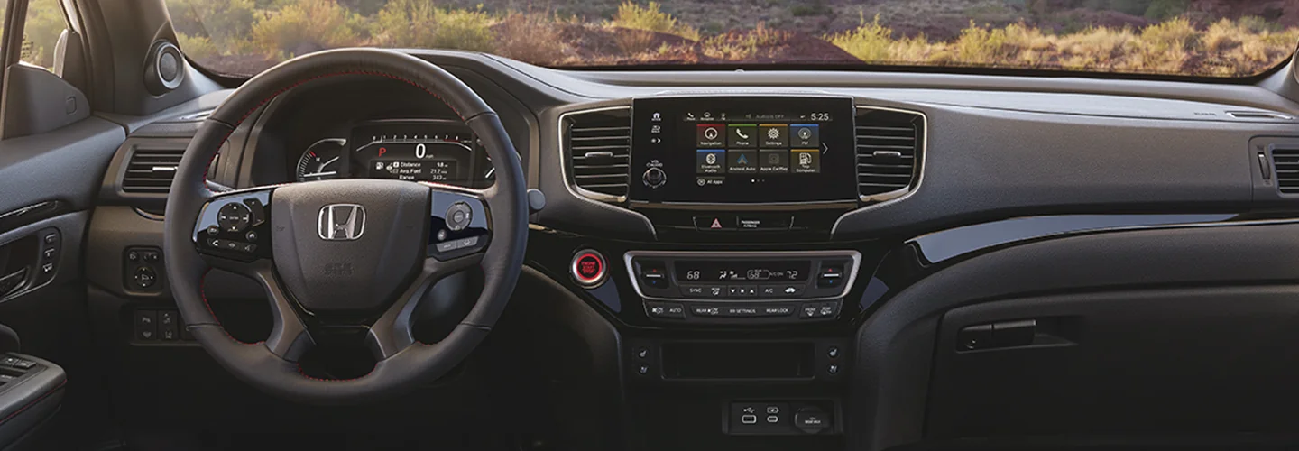 Interior view of the dashboard of a 2025 Honda Passport