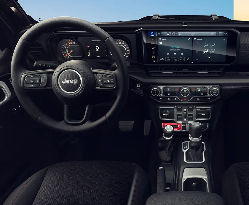 inside the 2026 Jeep Gladiator dash and control panels