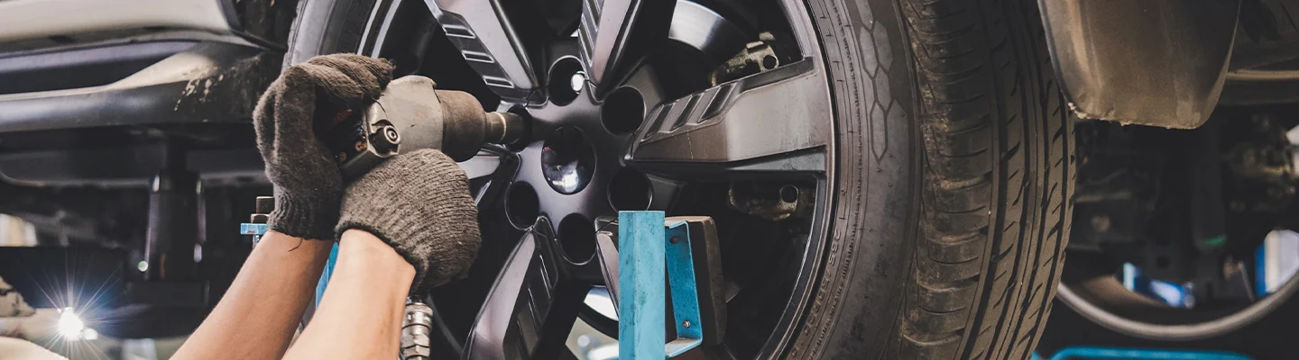 Wheel Alignment Services being done