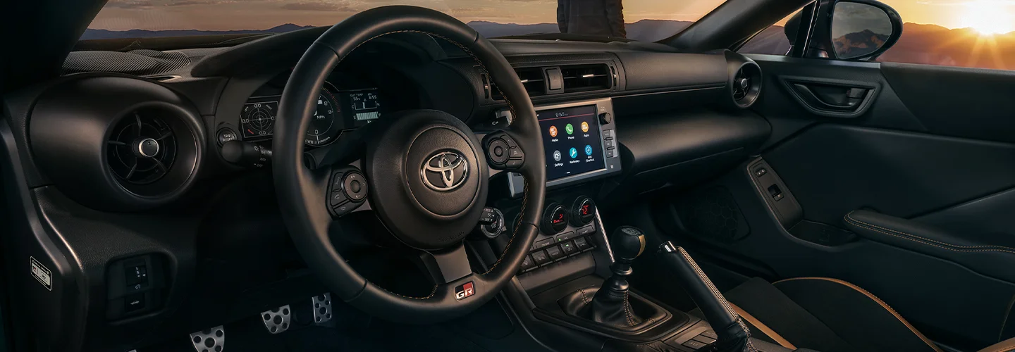 inside cockpit of 2025 Toyota GR86 Hakone Edition