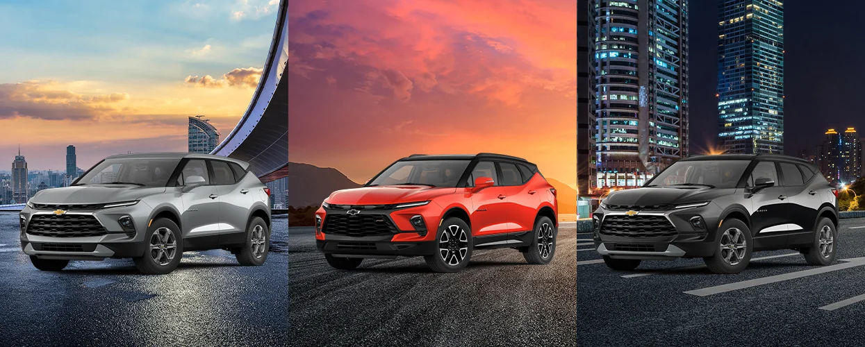 split image with 3 trims of the 2026 Chevrolet Blazer