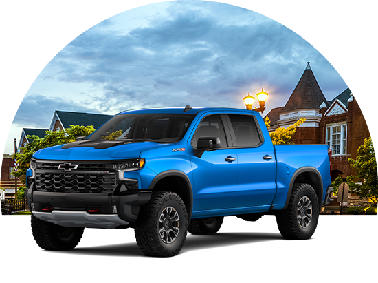 brand new blue Chevy truck