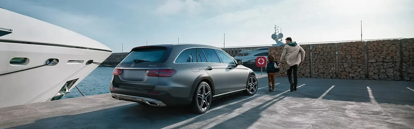 2024 Mercedes-Benz E-Class Wagon Specs back view in silver