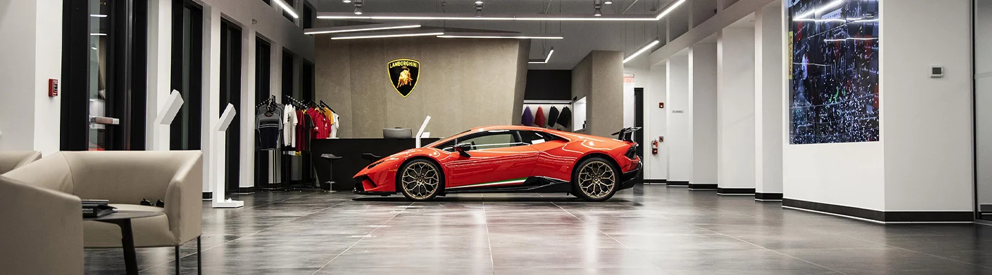 Lamborghini in garage