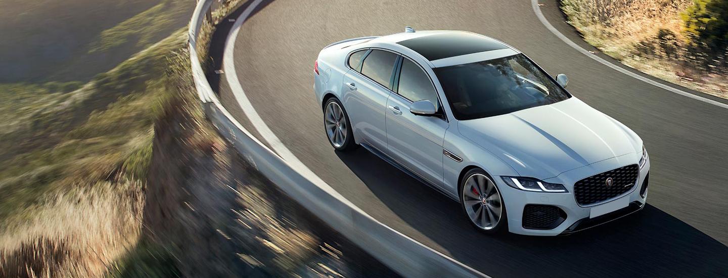 2022 Jaguar XF on a corner