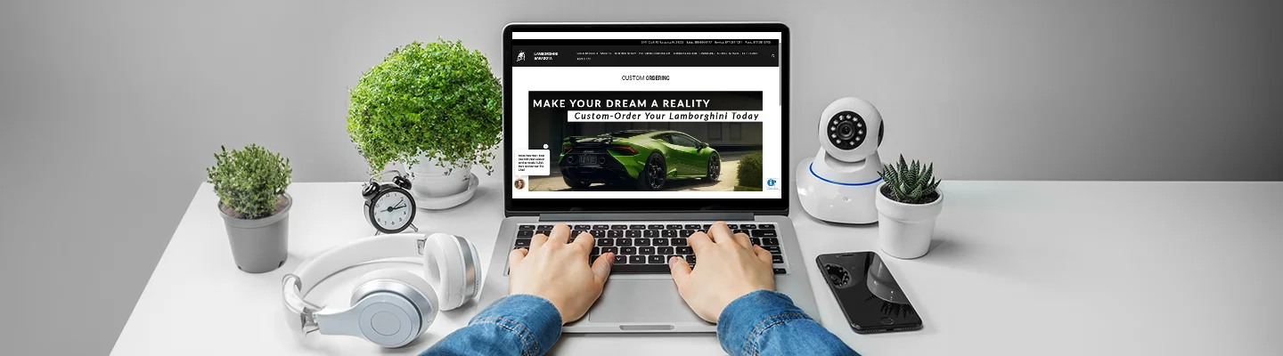 car shopping on laptop