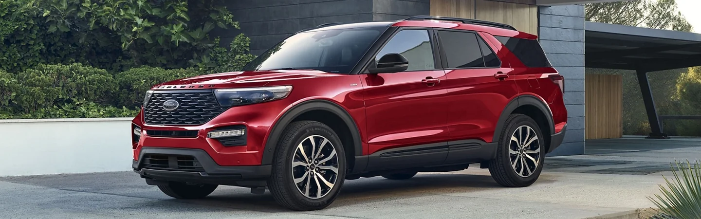 2024 Ford Explorer vs Honda Pilot redcolor frontview