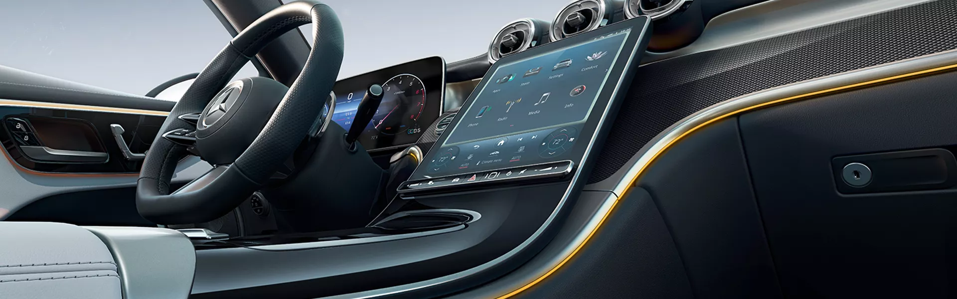 Luxury vehicle interior seating area