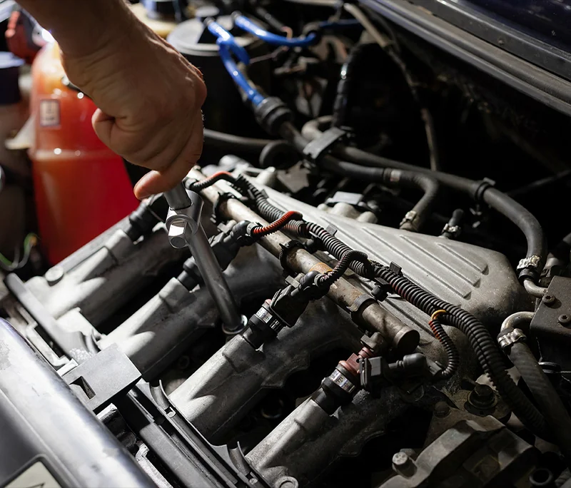 Engine service being preformed