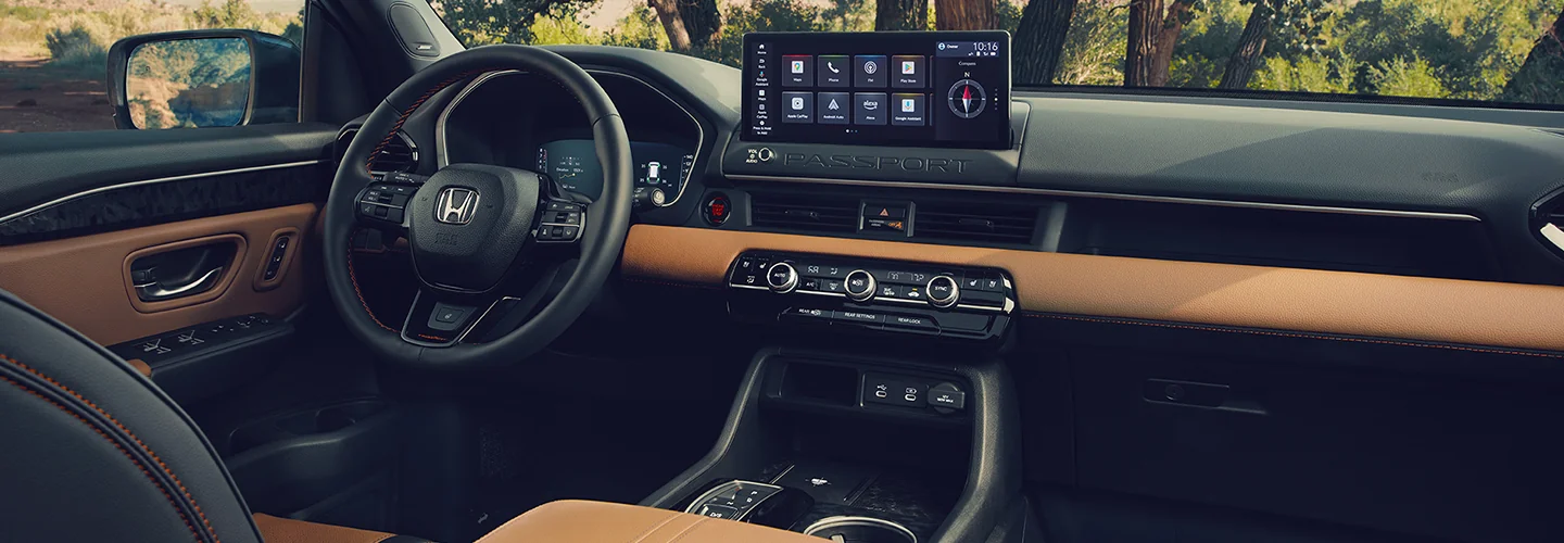 Interior view of the dashboard of a 2026 Honda Passport