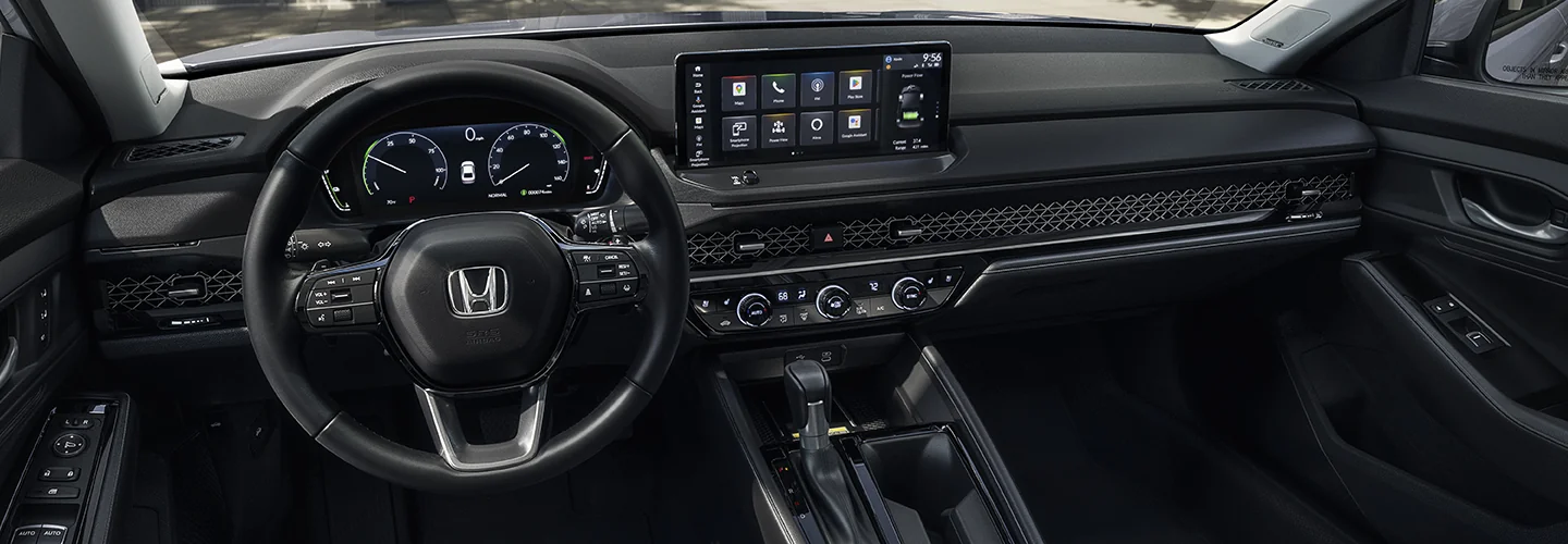 Interior view of the front seat and dashboard of a 2025 Honda Accord