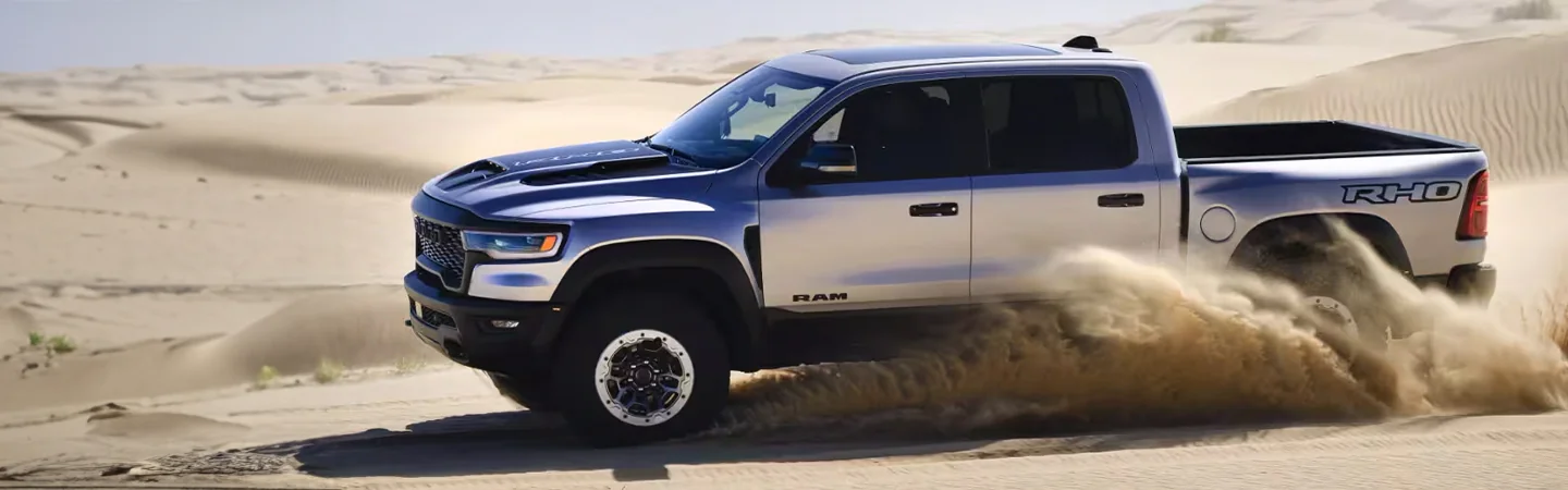 2025 RAM 1500 RHO Specs front side in blue