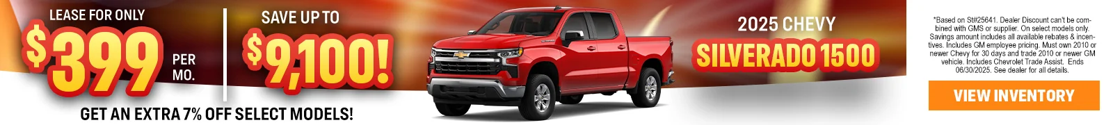 New Chevrolet Silverado 1500 Lease special