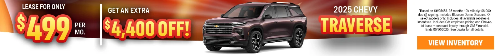 New Chevrolet Traverse Lease special