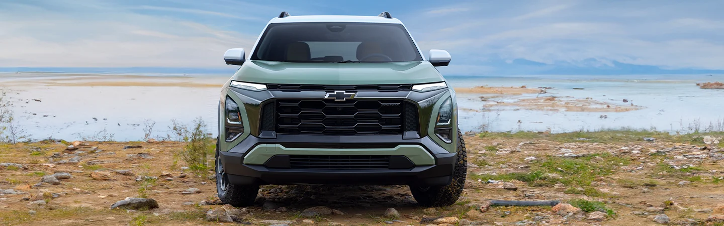 Chevy Equinox parked in a seaside parking lot