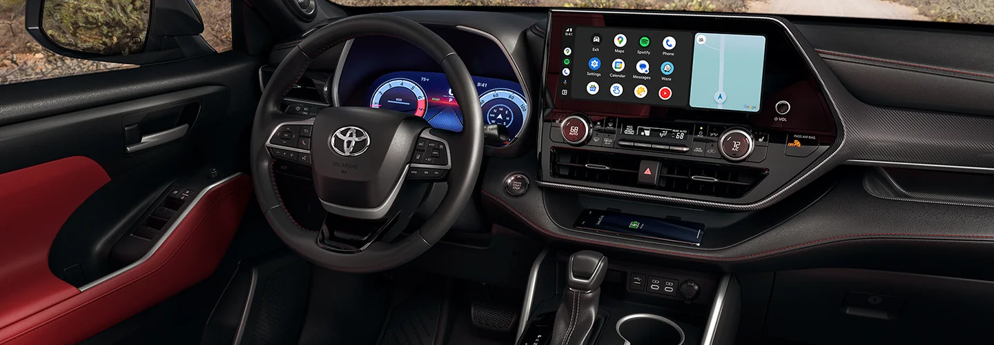 interior view of a 2025 Toyota Highlander Hybrid XLE