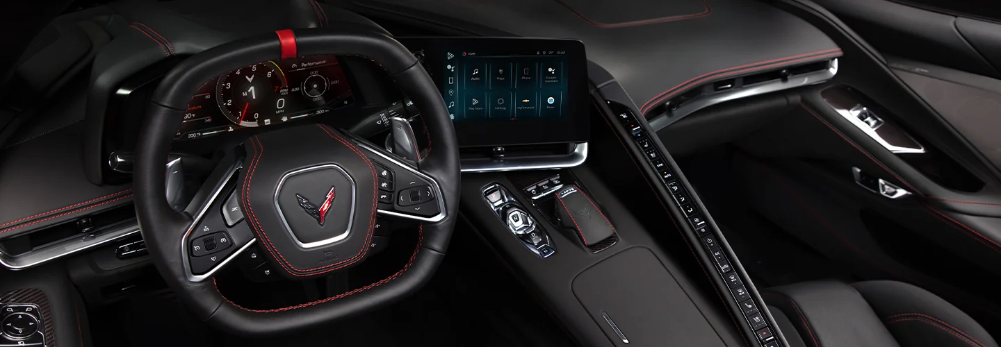 Dashboard view of the Chevrolet Corvette