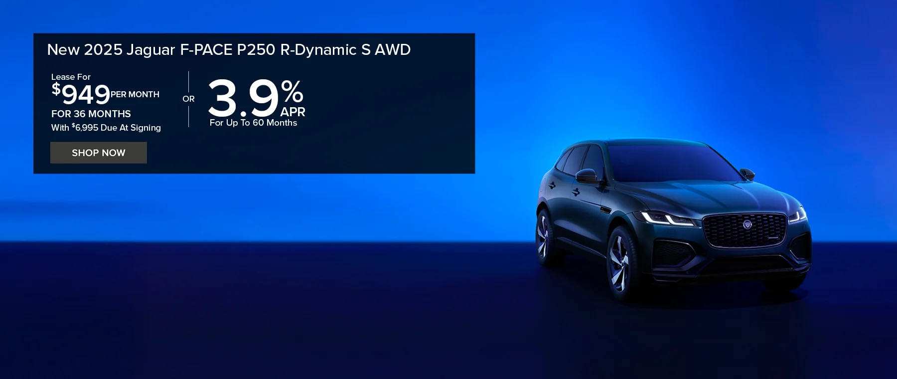 2026 Jaguar F-PACE P250 R-Dynamic S AWD  Lease for $949 Per Month For 36 Months With $6,995 Due At Signing – OR – 3.9% APR For Up To 60 Months