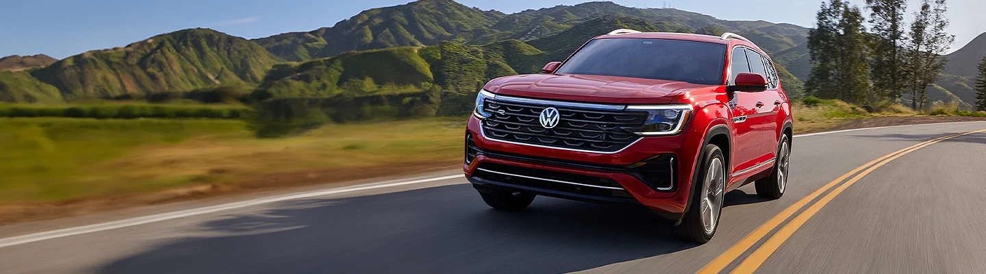 a red 2025 Volkswagen Atlas