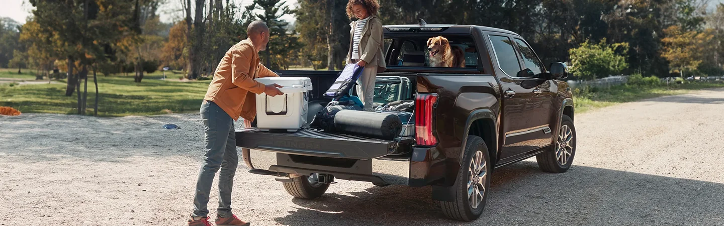 A family unloading a 2025 Toyota Tundra