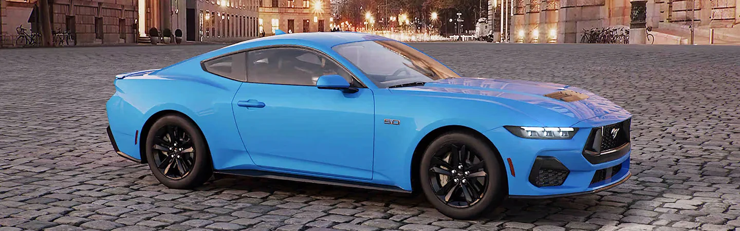 light blue 2025 Ford Mustang Coupe