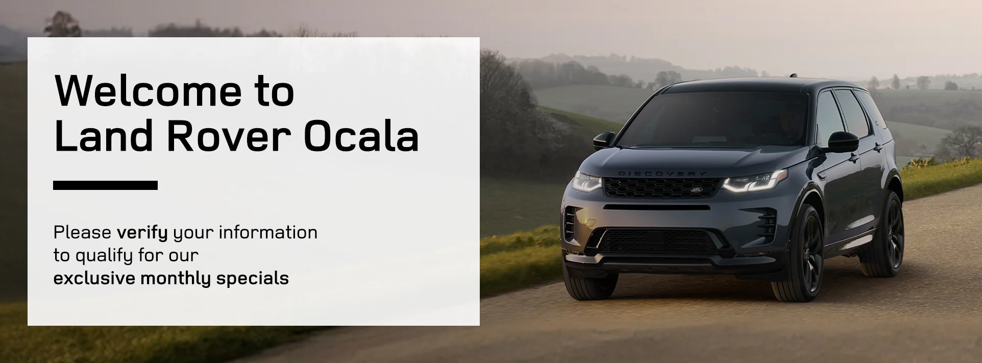 Welcome to Land Rover Ocala - Please verify your information