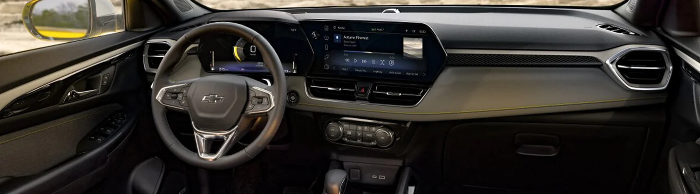 View of the dashboard of a 2024 Chevy Trailblazer