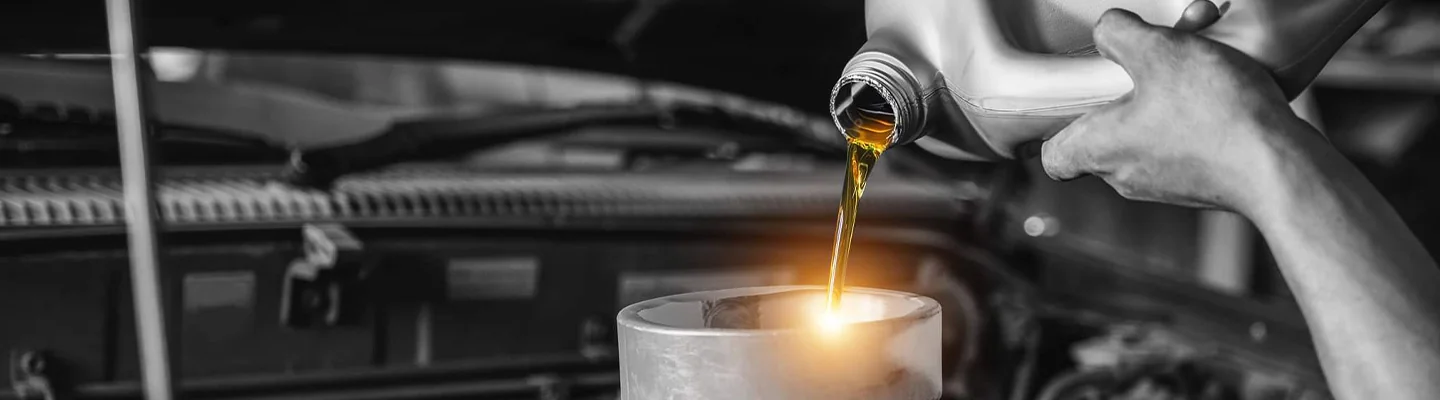 Oil change being done