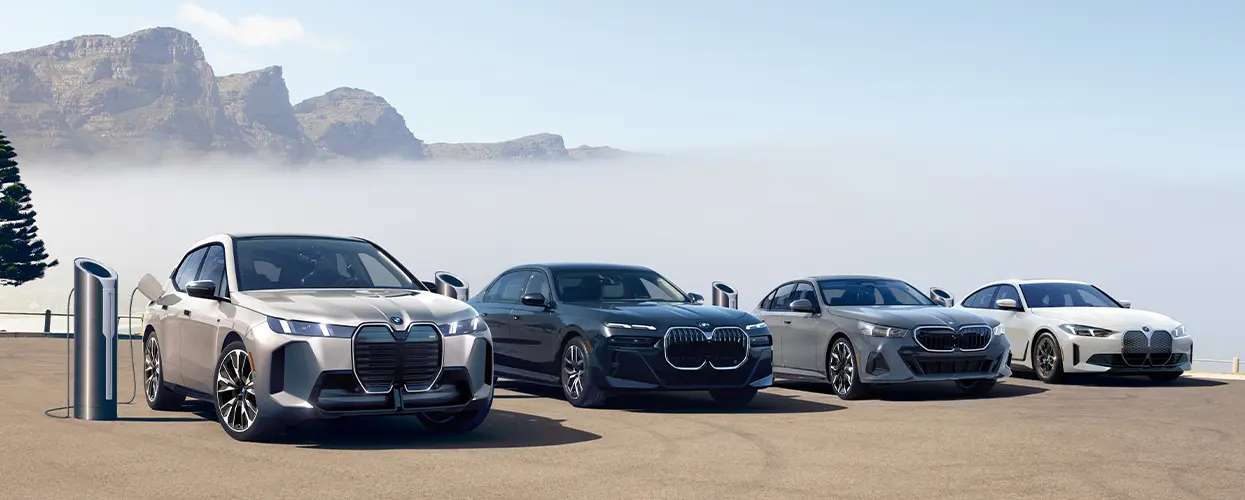 lineup of BMW charging