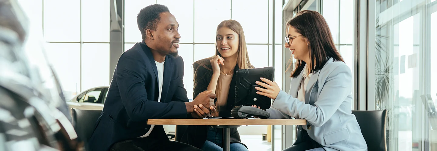 Sales person going over specs for Commercial Fleet