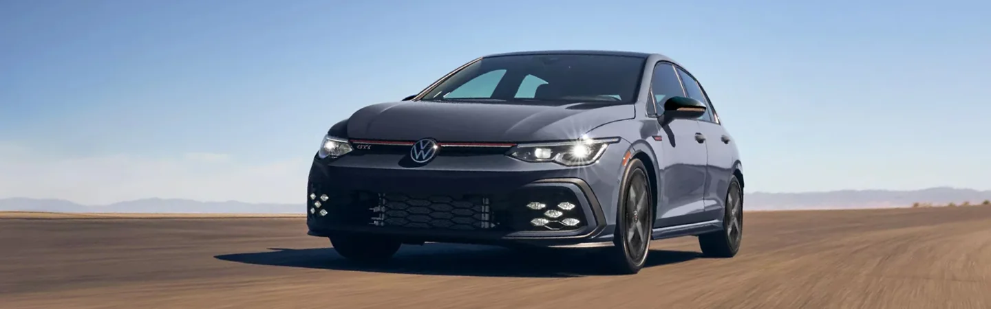 2024 Volkswagen Golf GTI Specs blue color front view
