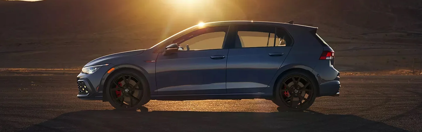 2024 Volkswagen Golf GTI Specs blue color side view